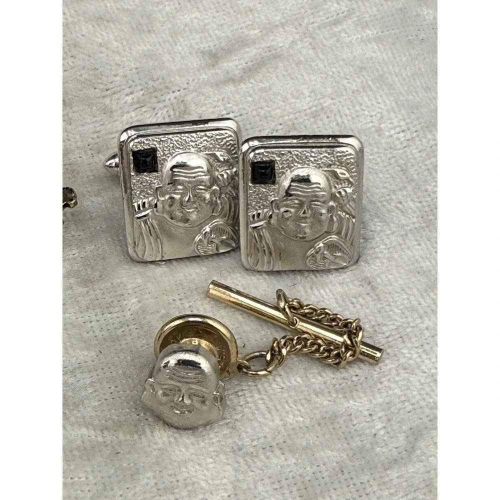 Vintage Cufflinks Tie Tack Lot‎ 3 Sets Some Signed